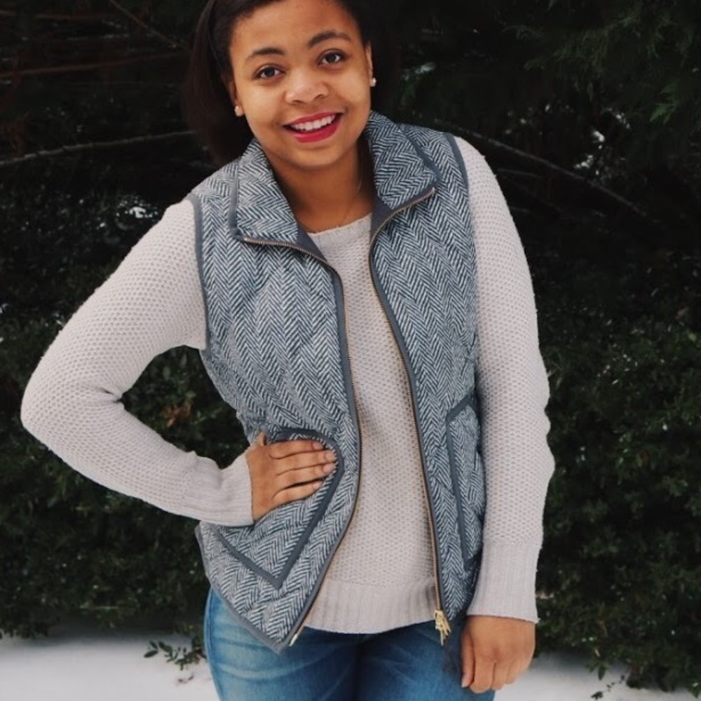 J.Crew Gray Herringbone Vest
